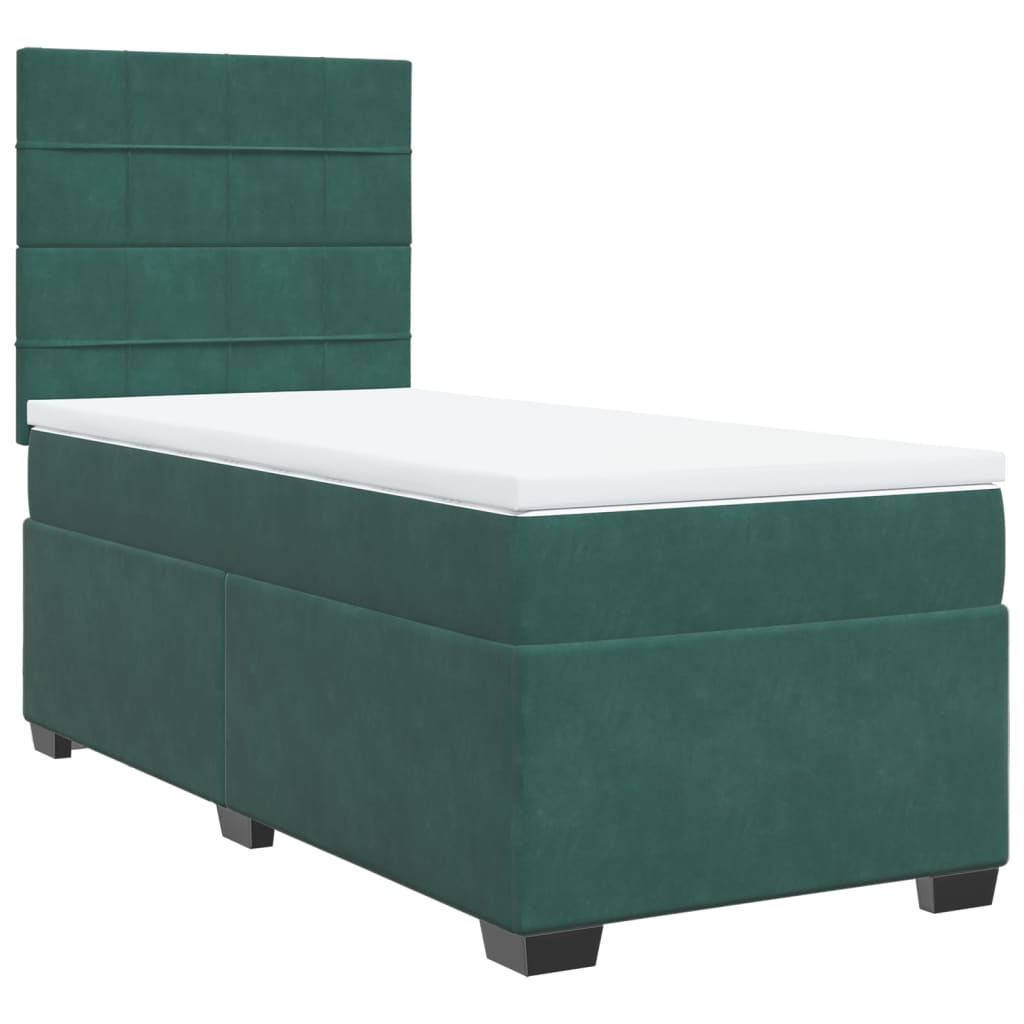 Sommier à lattes de lit avec matelas Vert foncé 100x200 cm - XIOS