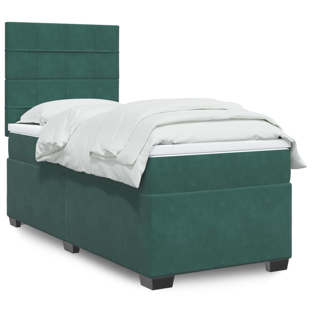 Sommier à lattes de lit avec matelas Vert foncé 100x200 cm - XIOS