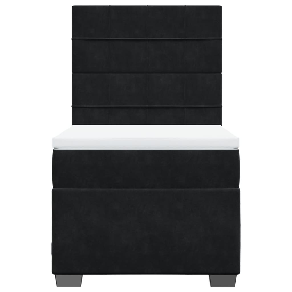 Sommier à lattes de lit avec matelas Noir 100x200 cm Velours - XIOS