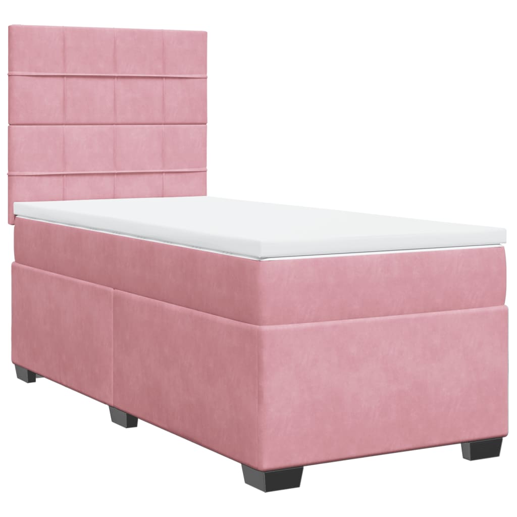 Sommier à lattes de lit avec matelas Rose 100x200 cm Velours - XIOS