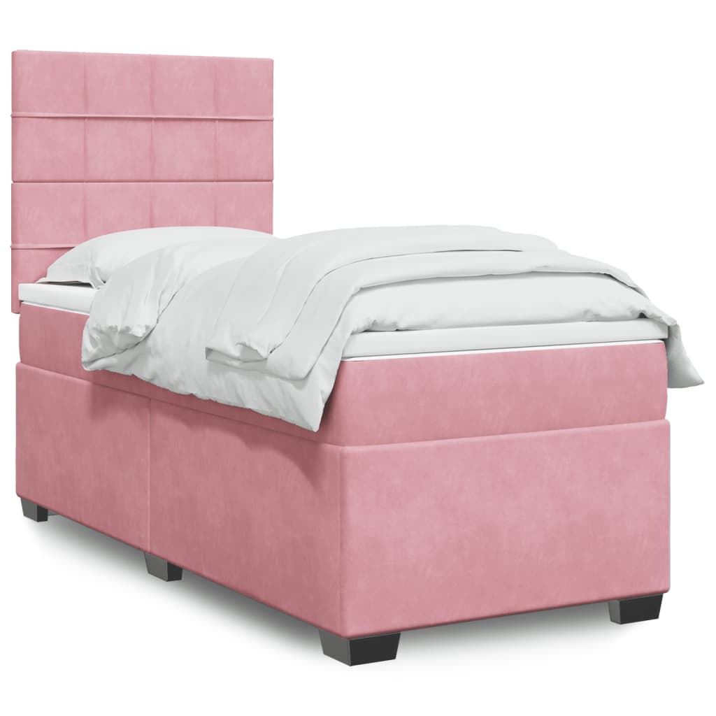 Sommier à lattes de lit avec matelas Rose 100x200 cm Velours - XIOS