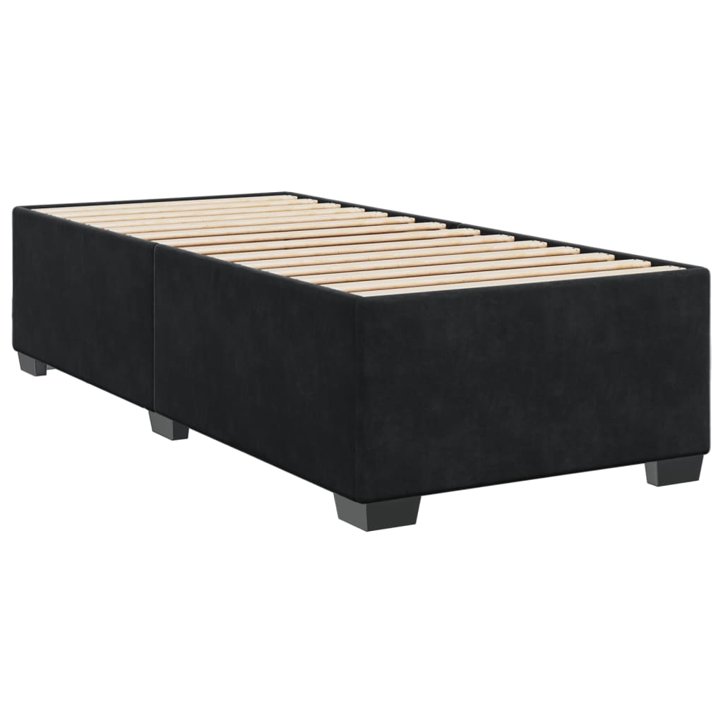 Sommier à lattes de lit avec matelas Noir 100x200 cm Velours - XIOS