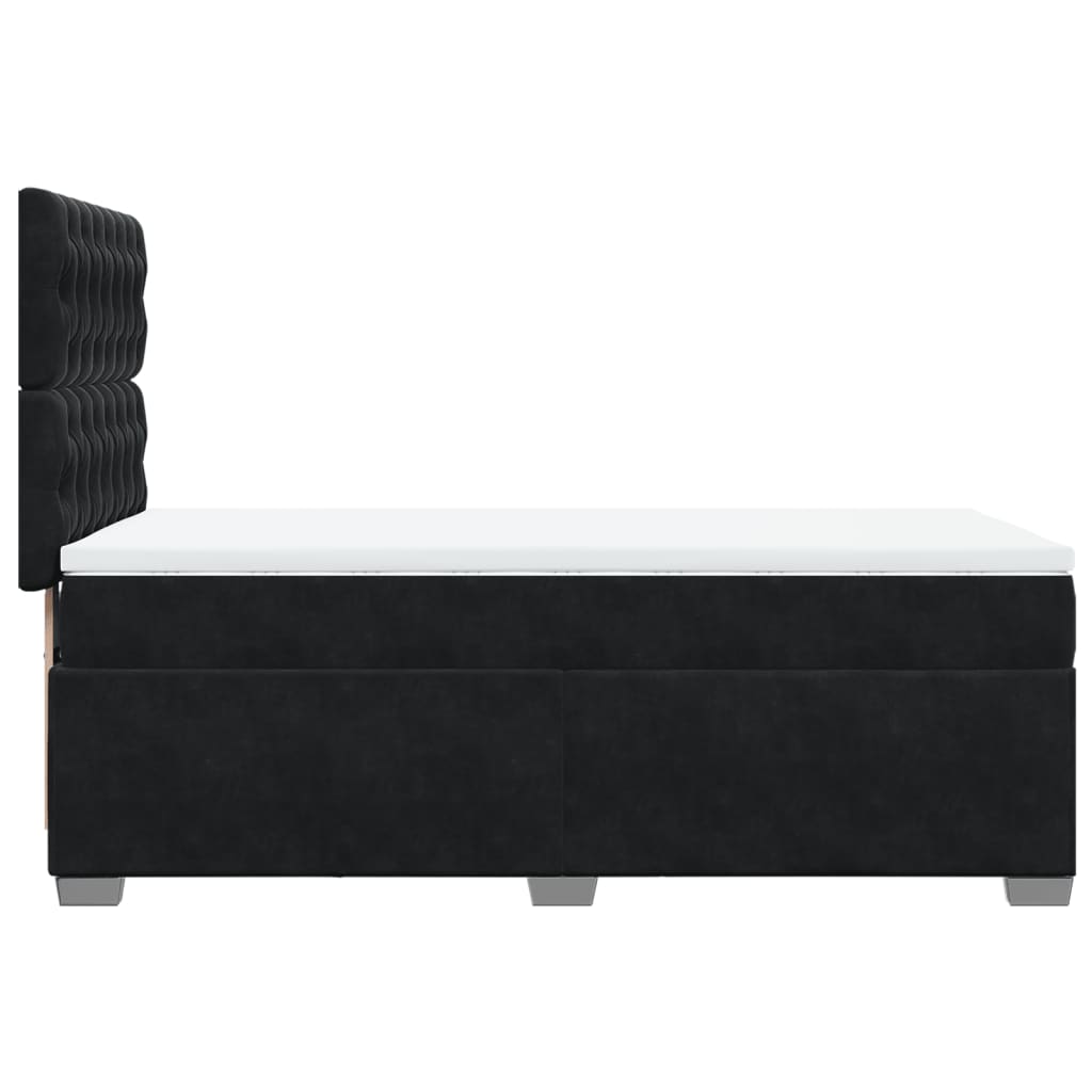 Sommier à lattes de lit avec matelas Noir 100x200 cm Velours - XIOS
