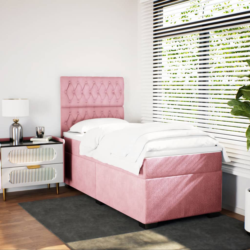 Sommier à lattes de lit avec matelas Rose 100x200 cm Velours - XIOS