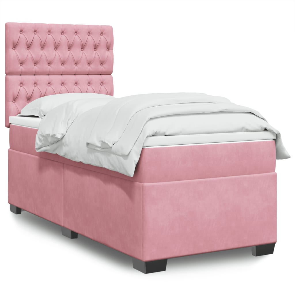 Sommier à lattes de lit avec matelas Rose 100x200 cm Velours - XIOS