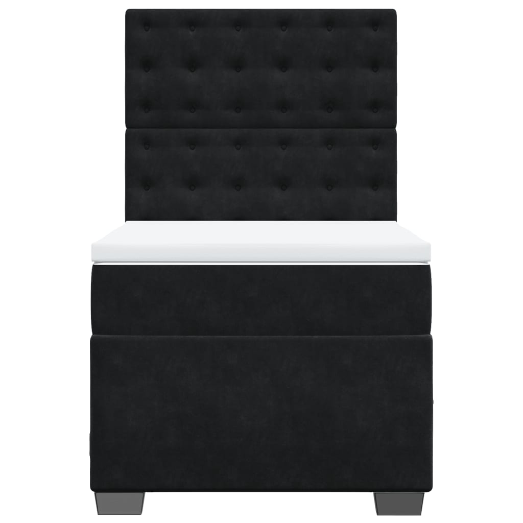 Sommier à lattes de lit avec matelas Noir 100x200 cm Velours - XIOS