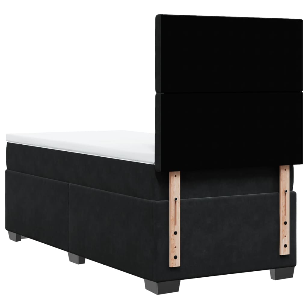Sommier à lattes de lit avec matelas Noir 100x200 cm Velours - XIOS
