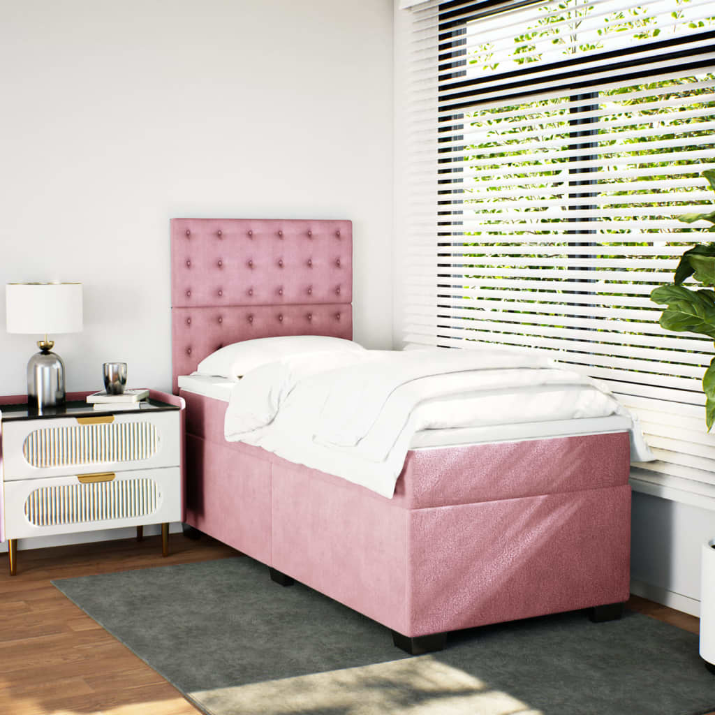 Sommier à lattes de lit avec matelas Rose 100x200 cm Velours - XIOS