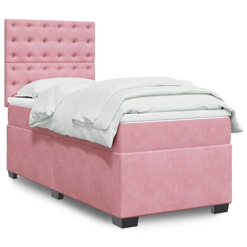 Sommier à lattes de lit avec matelas Rose 100x200 cm Velours - XIOS