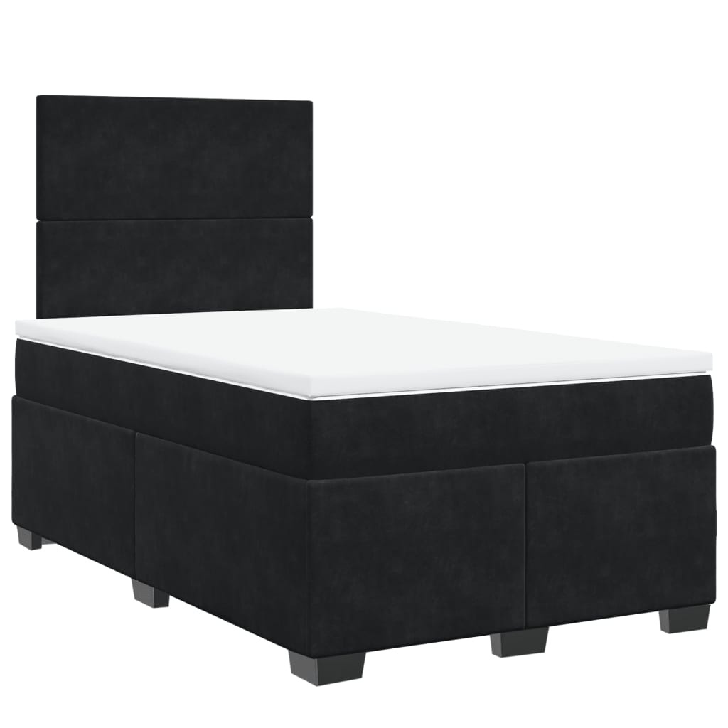 Sommier à lattes de lit avec matelas noir 120x190 cm velours - XIOS
