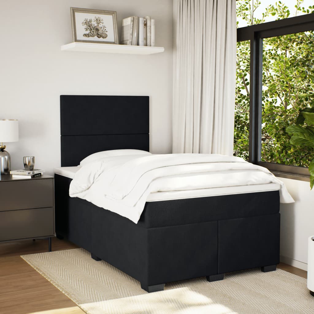 Sommier à lattes de lit avec matelas noir 120x190 cm velours - XIOS