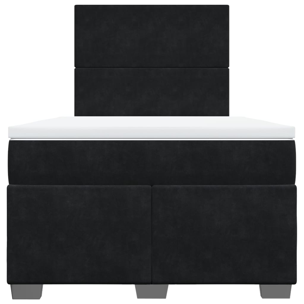 Sommier à lattes de lit avec matelas noir 120x190 cm velours - XIOS