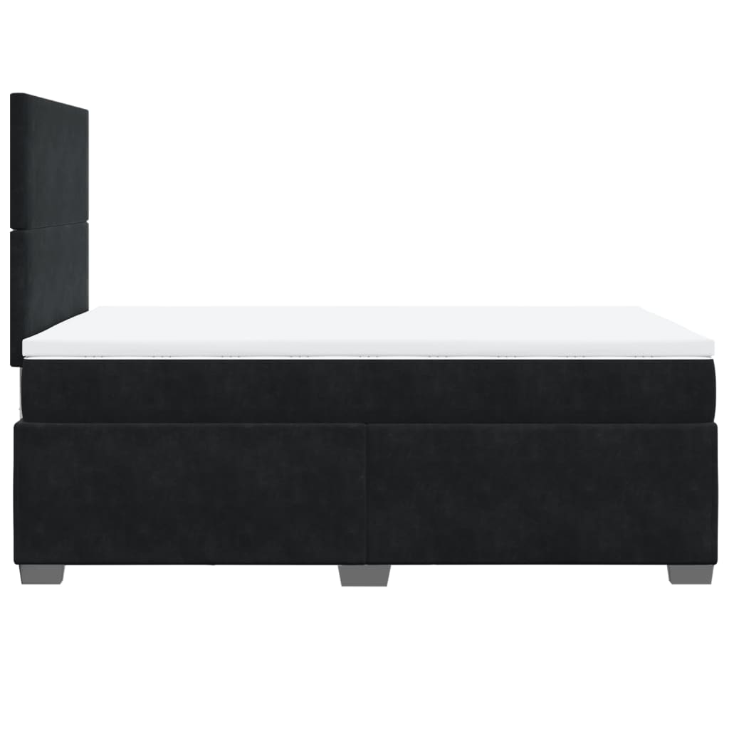 Sommier à lattes de lit avec matelas noir 120x190 cm velours - XIOS