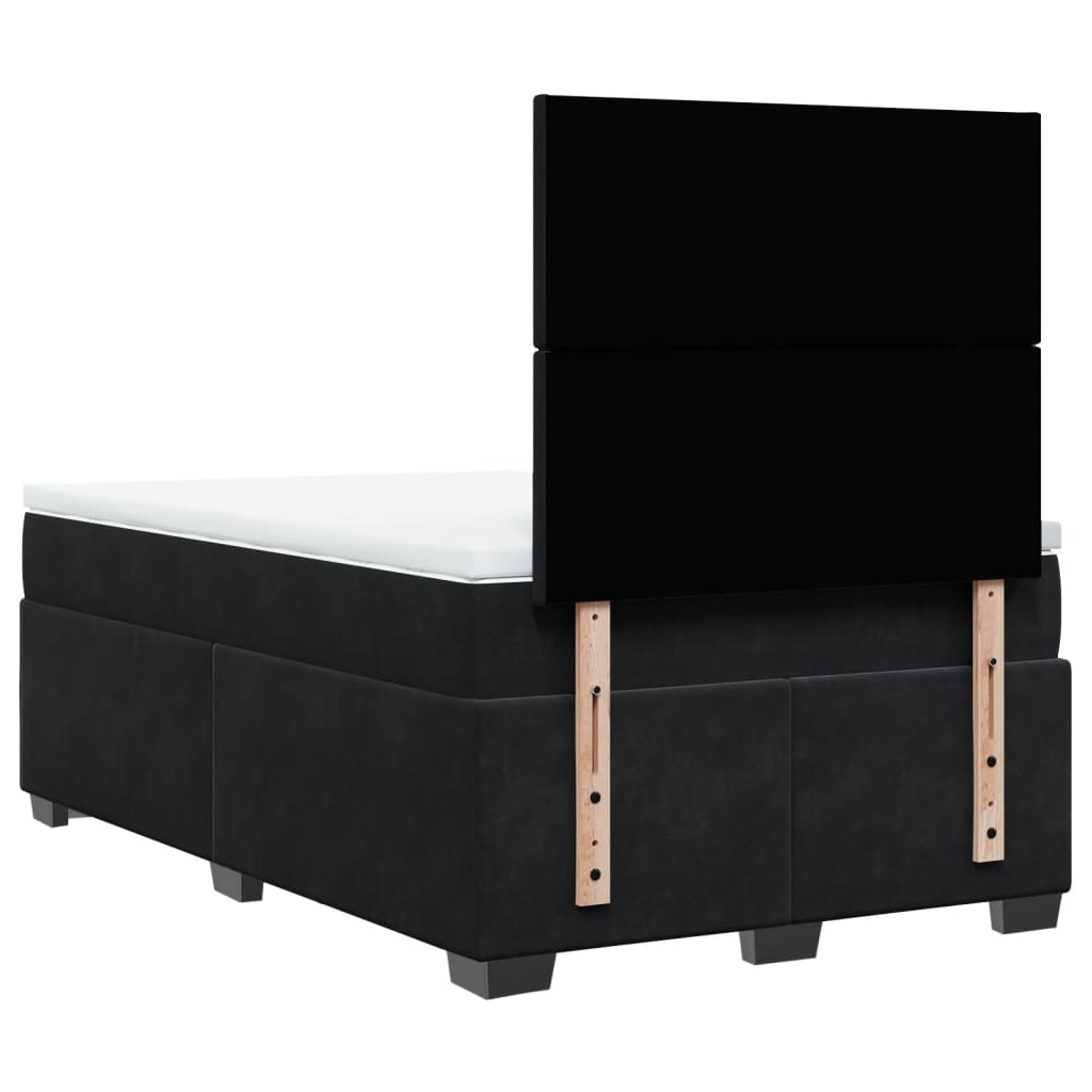 Sommier à lattes de lit avec matelas noir 120x190 cm velours - XIOS