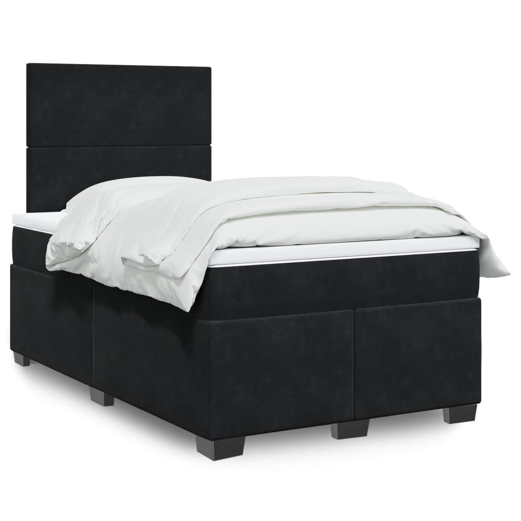 Sommier à lattes de lit avec matelas noir 120x190 cm velours - XIOS