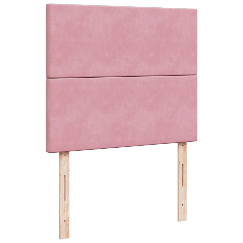 Sommier à lattes de lit avec matelas rose 120x190 cm velours - XIOS
