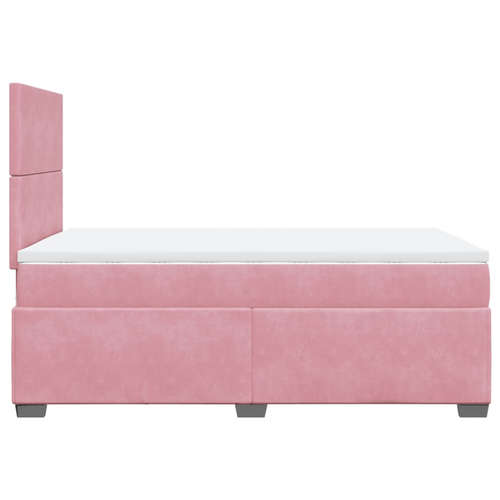 Sommier à lattes de lit avec matelas rose 120x190 cm velours - XIOS