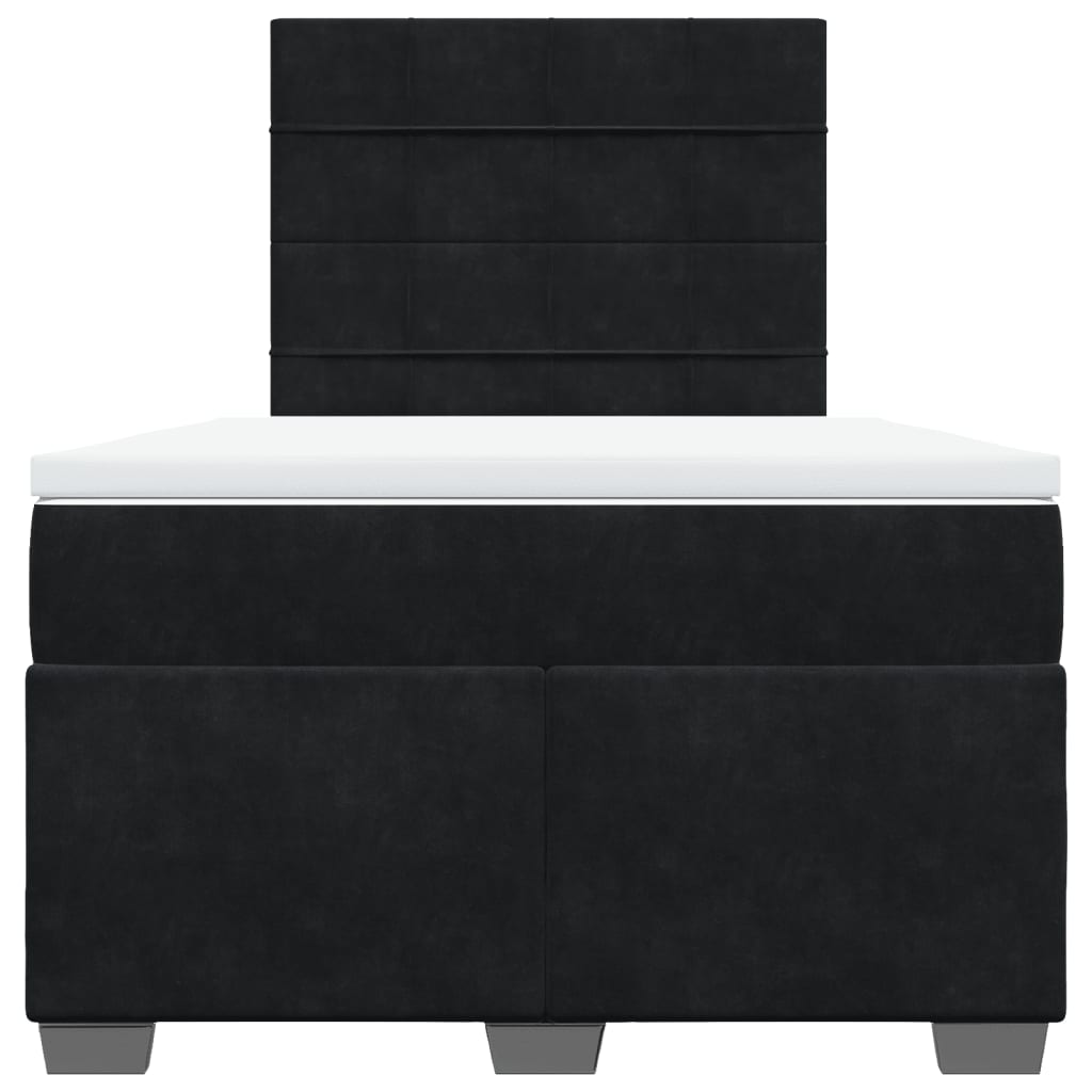 Sommier à lattes de lit avec matelas noir 120x190 cm velours - XIOS
