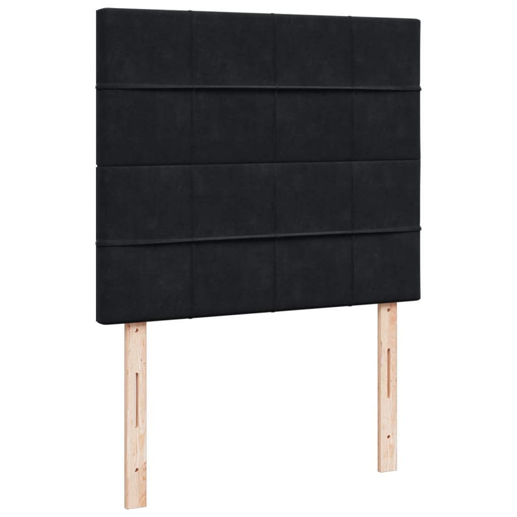 Sommier à lattes de lit avec matelas noir 120x190 cm velours - XIOS