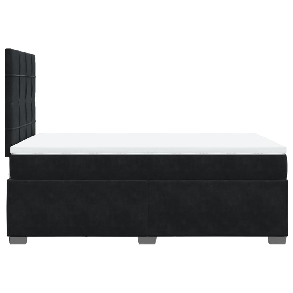 Sommier à lattes de lit avec matelas noir 120x190 cm velours - XIOS