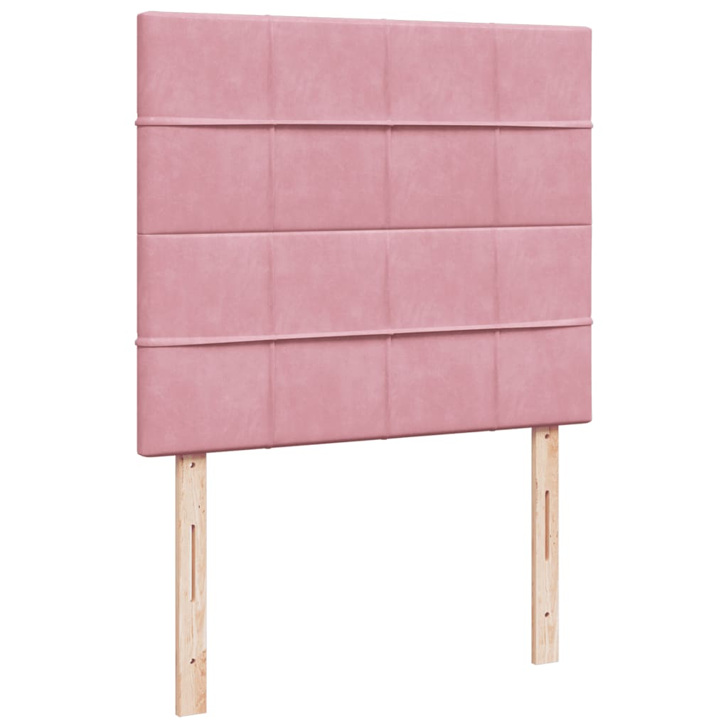 Sommier à lattes de lit avec matelas rose 120x190 cm velours - XIOS