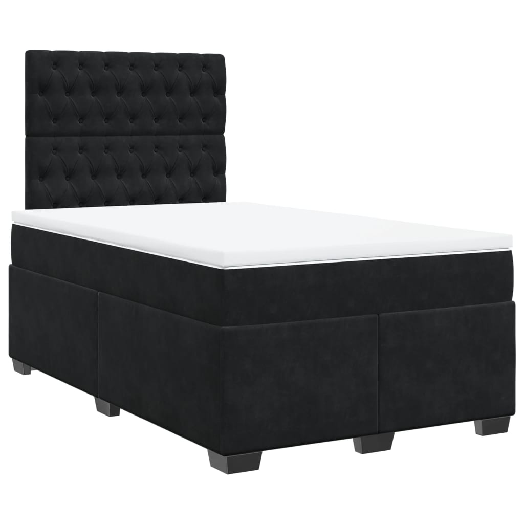 Sommier à lattes de lit avec matelas noir 120x190 cm velours - XIOS