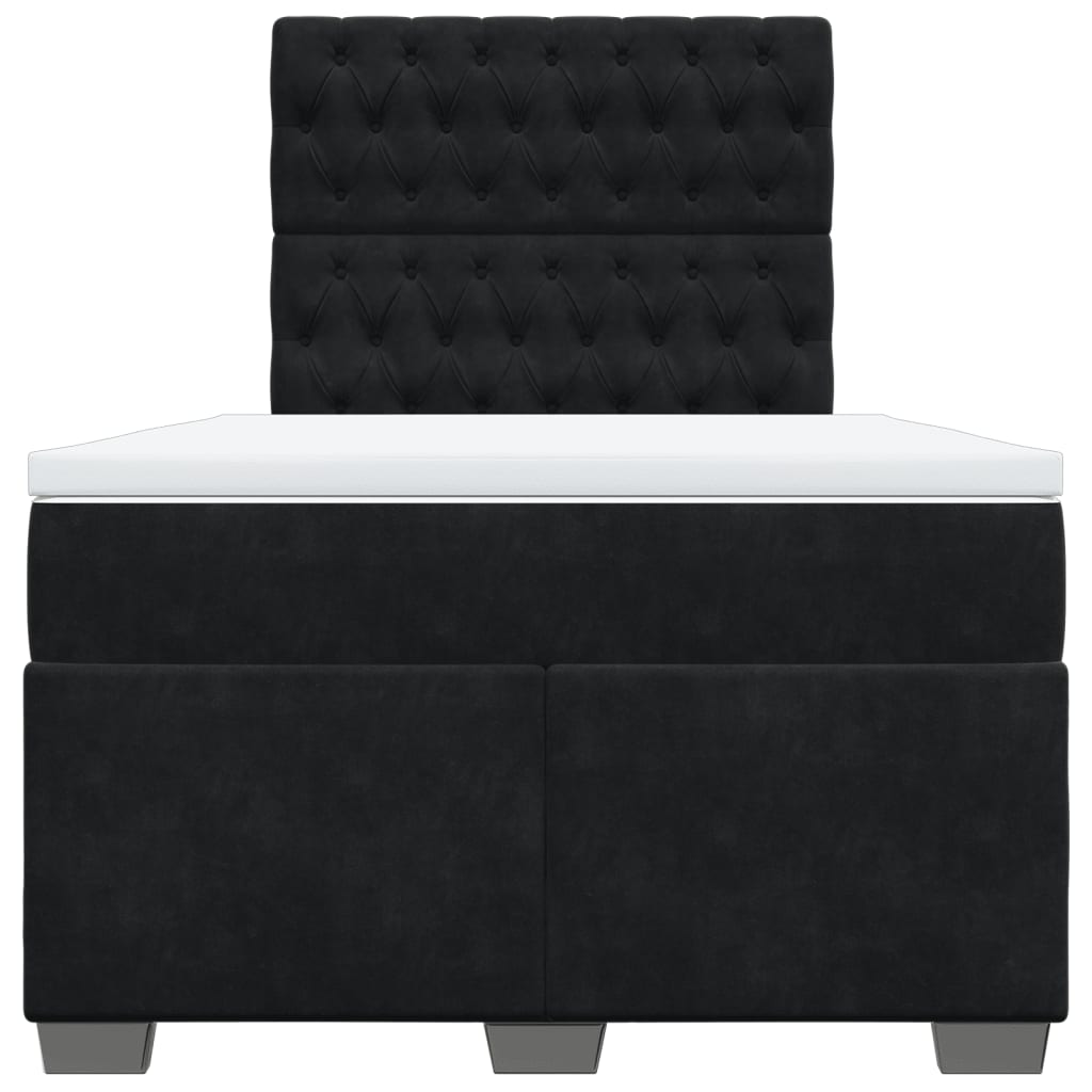 Sommier à lattes de lit avec matelas noir 120x190 cm velours - XIOS