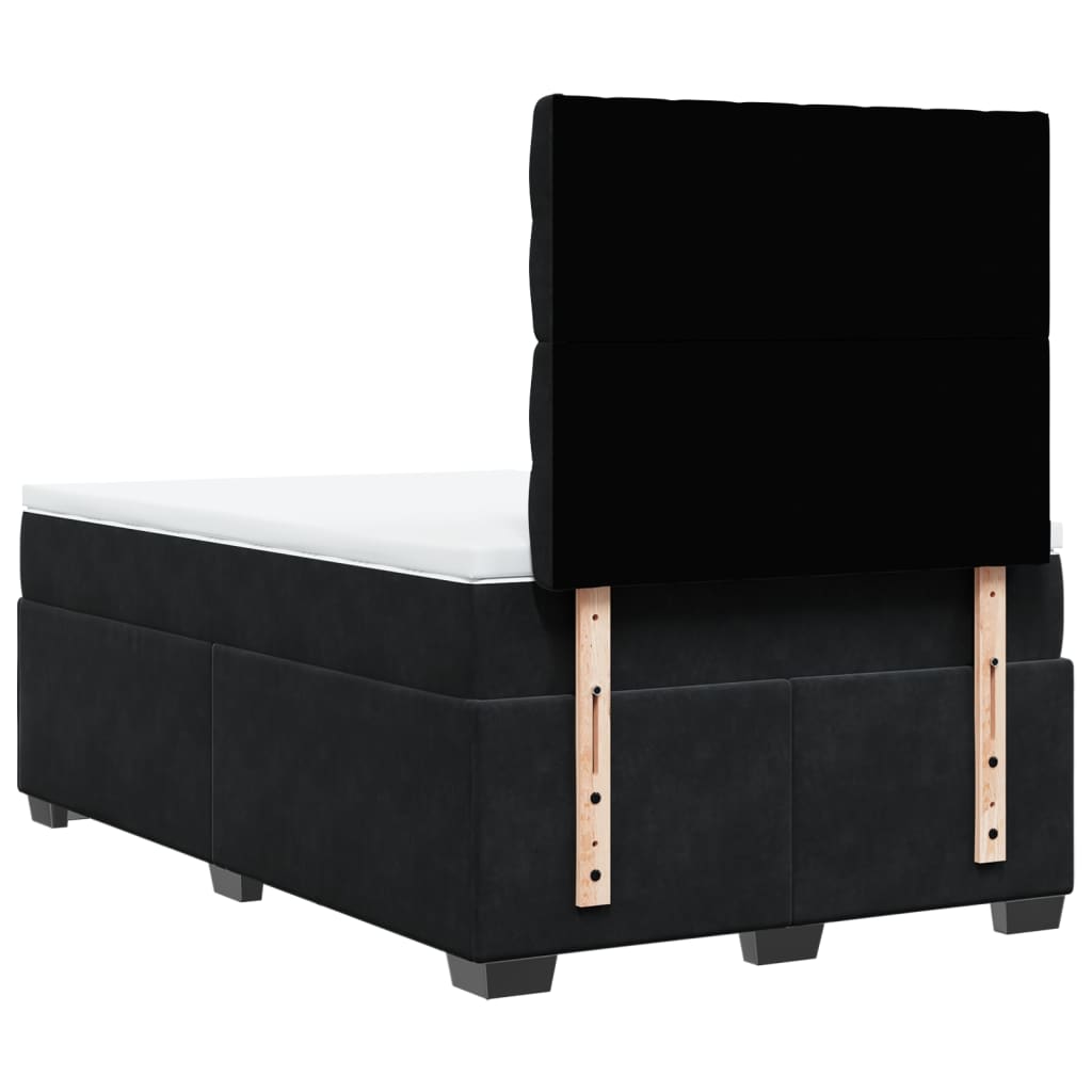 Sommier à lattes de lit avec matelas noir 120x190 cm velours - XIOS