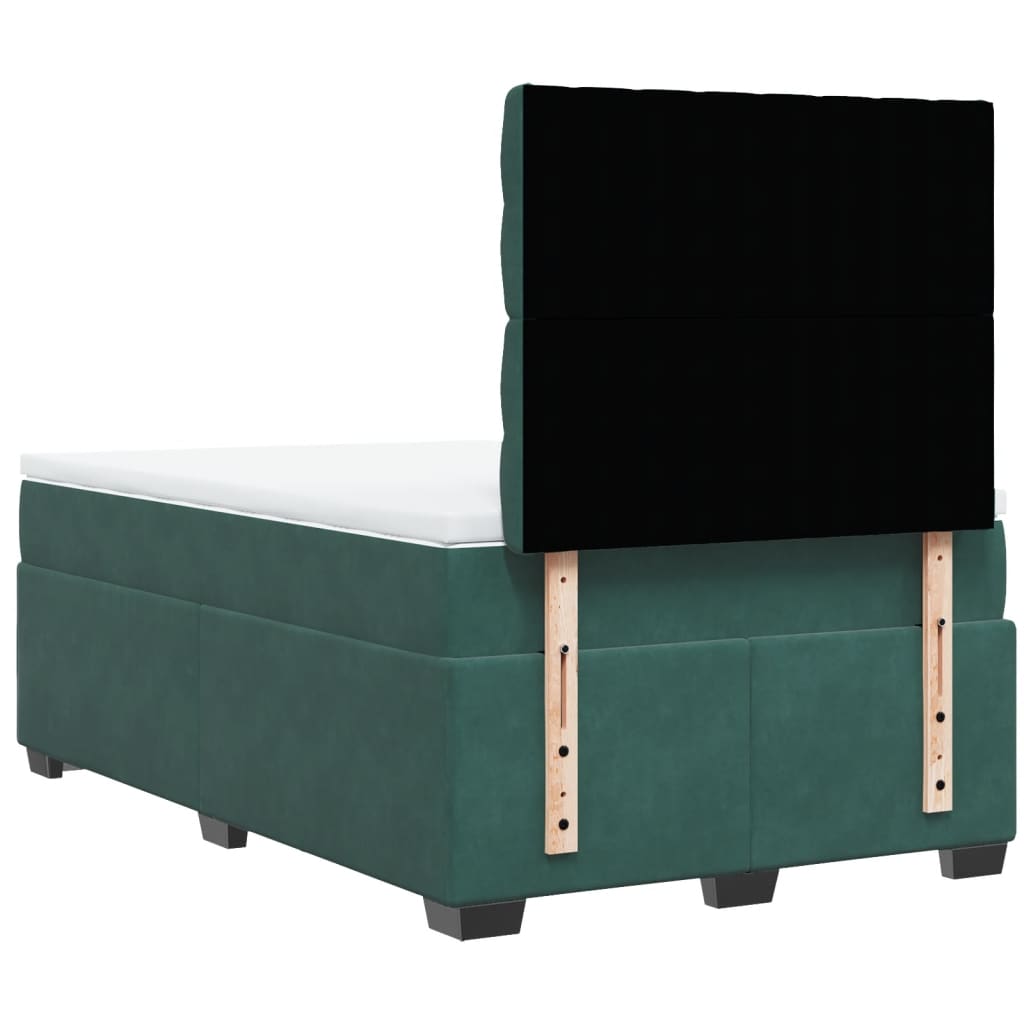 Sommier à lattes de lit avec matelas vert foncé 120x190 cm - XIOS