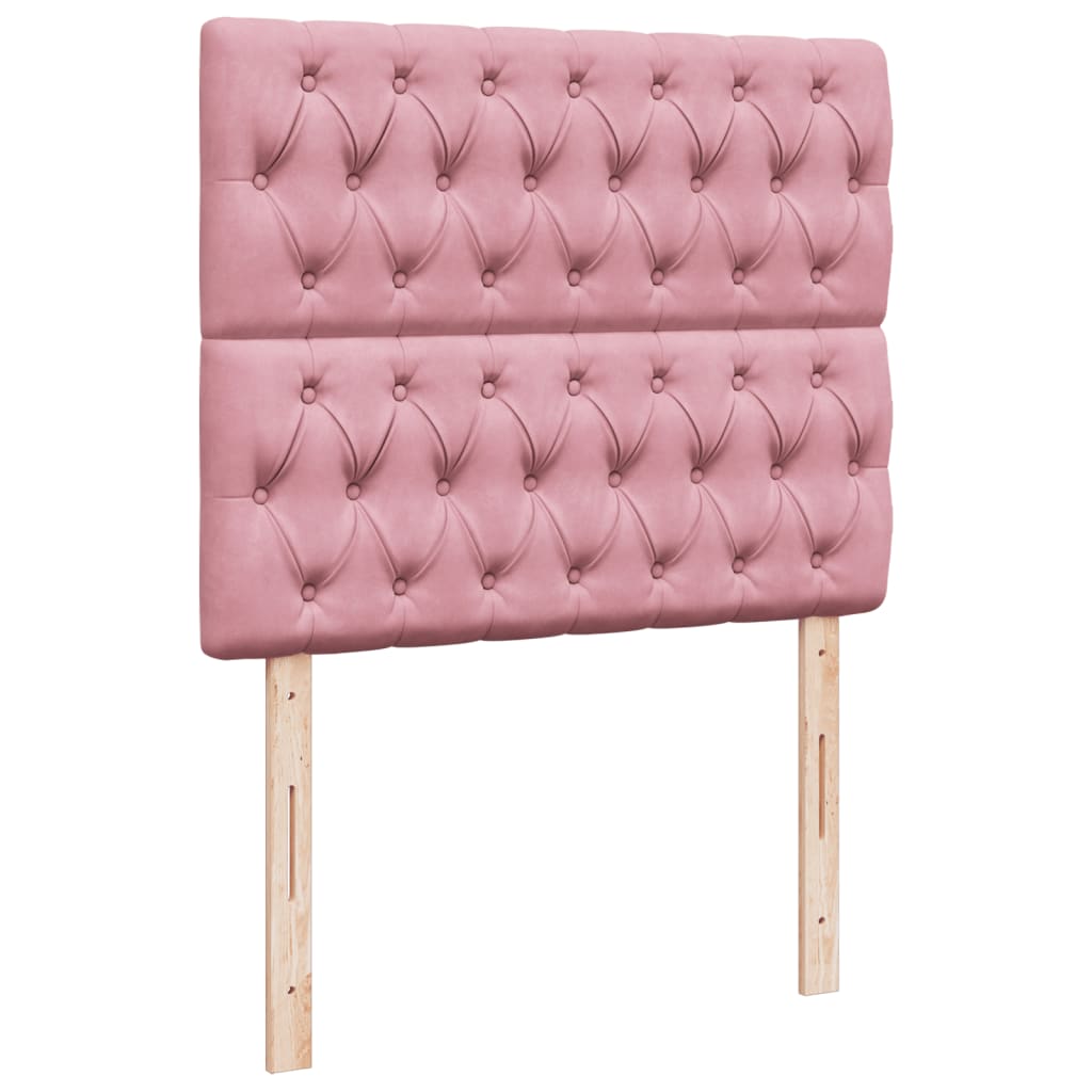Sommier à lattes de lit avec matelas rose 120x190 cm velours - XIOS