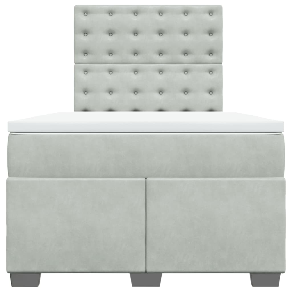 Sommier à lattes de lit et matelas gris clair 120x190cm velours - XIOS