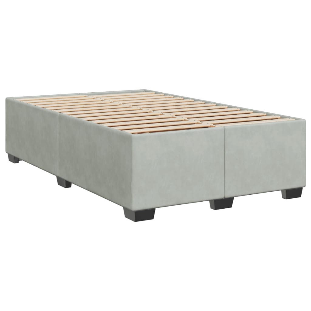 Sommier à lattes de lit et matelas gris clair 120x190cm velours - XIOS