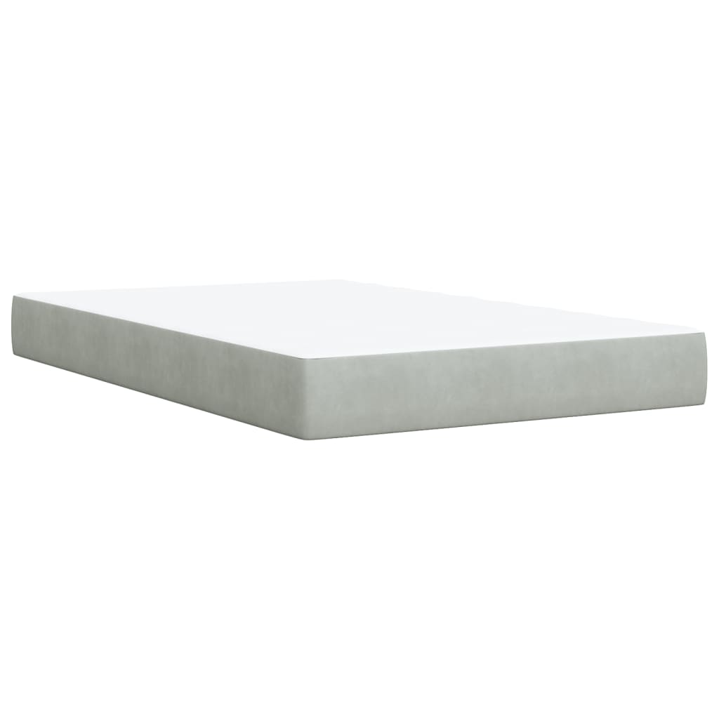 Sommier à lattes de lit et matelas gris clair 120x190cm velours - XIOS