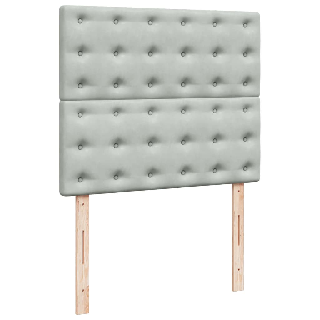 Sommier à lattes de lit et matelas gris clair 120x190cm velours - XIOS