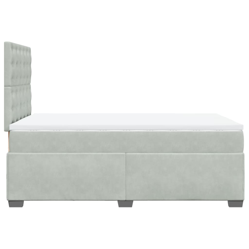 Sommier à lattes de lit et matelas gris clair 120x190cm velours - XIOS
