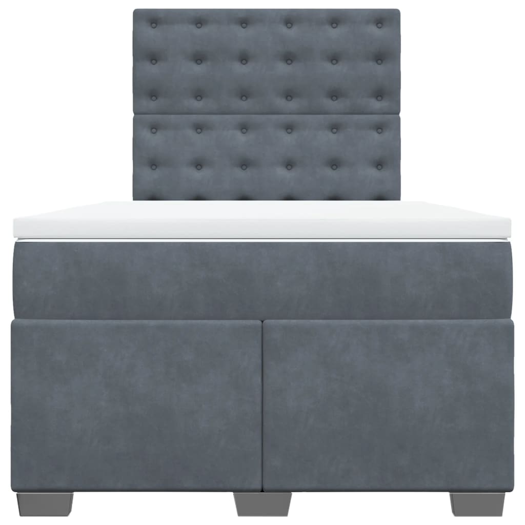 Sommier à lattes de lit et matelas gris foncé 120x190cm velours - XIOS