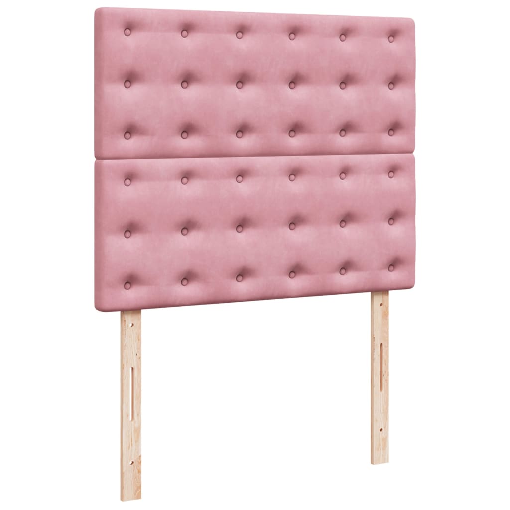 Sommier à lattes de lit avec matelas rose 120x190 cm velours - XIOS