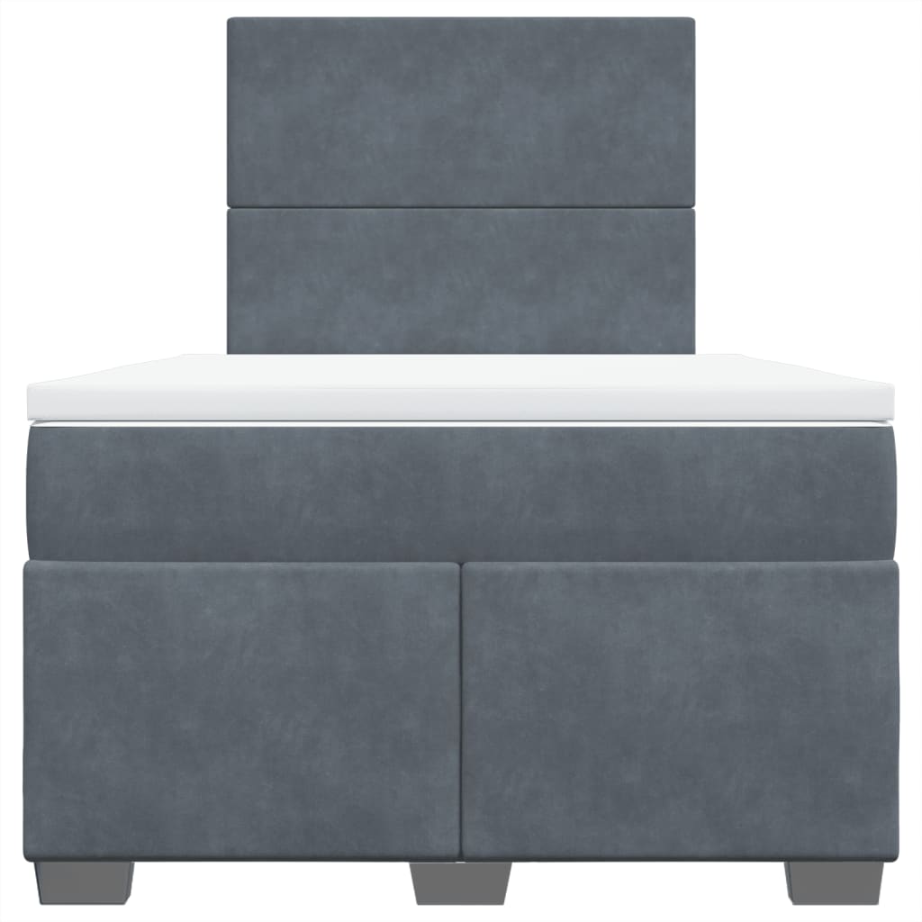 Sommier à lattes de lit et matelas Gris foncé 120x200cm Velours - XIOS