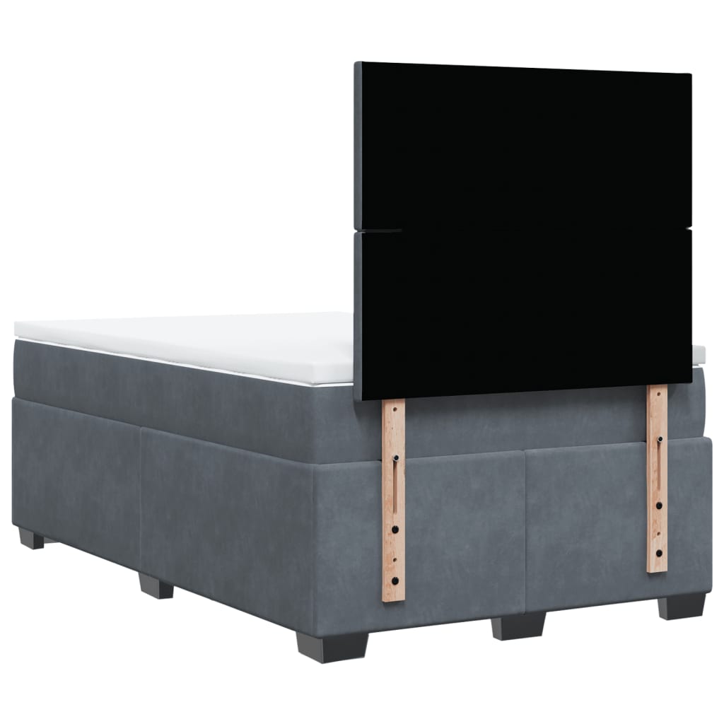 Sommier à lattes de lit et matelas Gris foncé 120x200cm Velours - XIOS