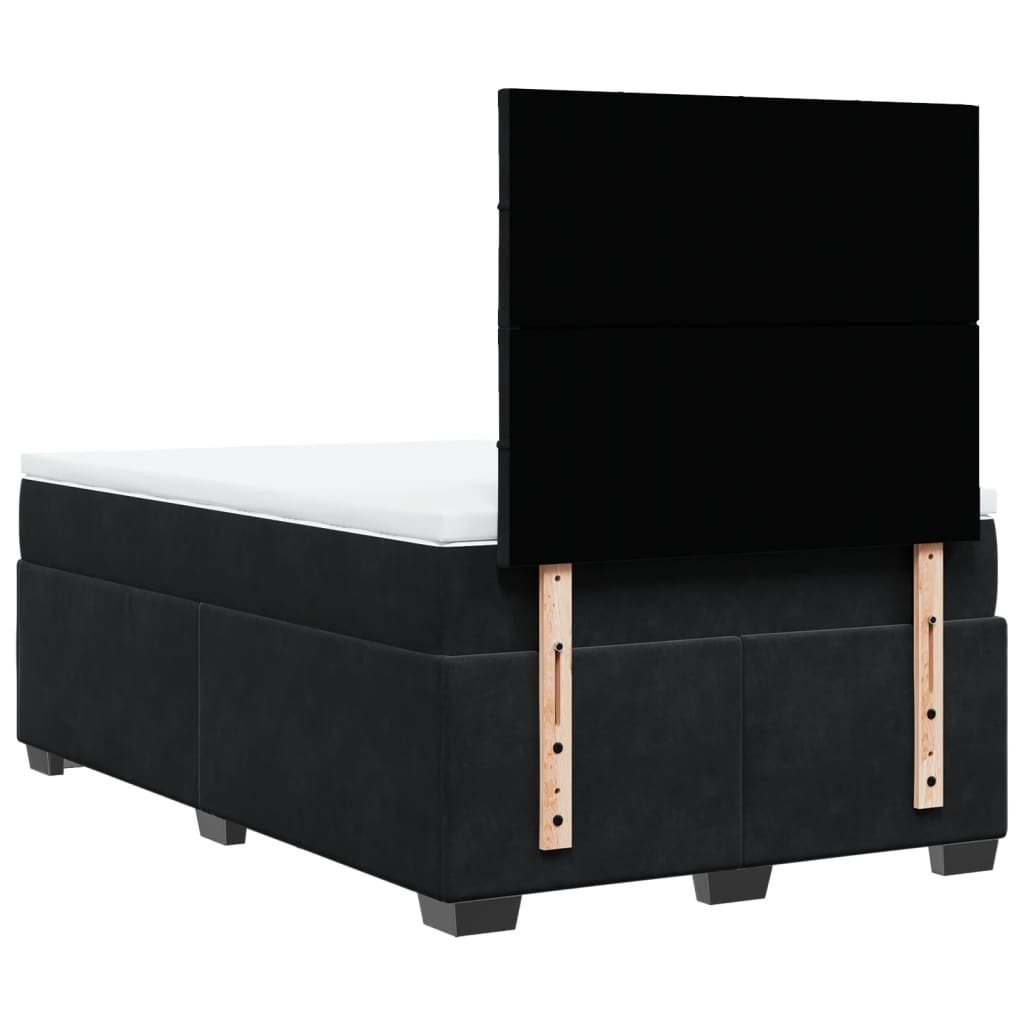 Sommier à lattes de lit avec matelas Noir 120x200 cm Velours - XIOS