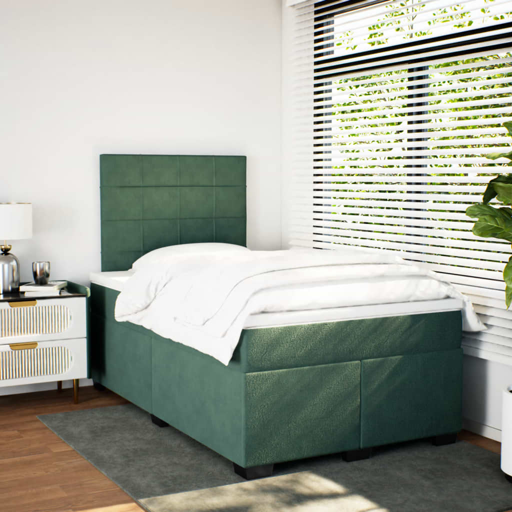 Sommier à lattes de lit et matelas Vert foncé 120x200cm Velours - XIOS