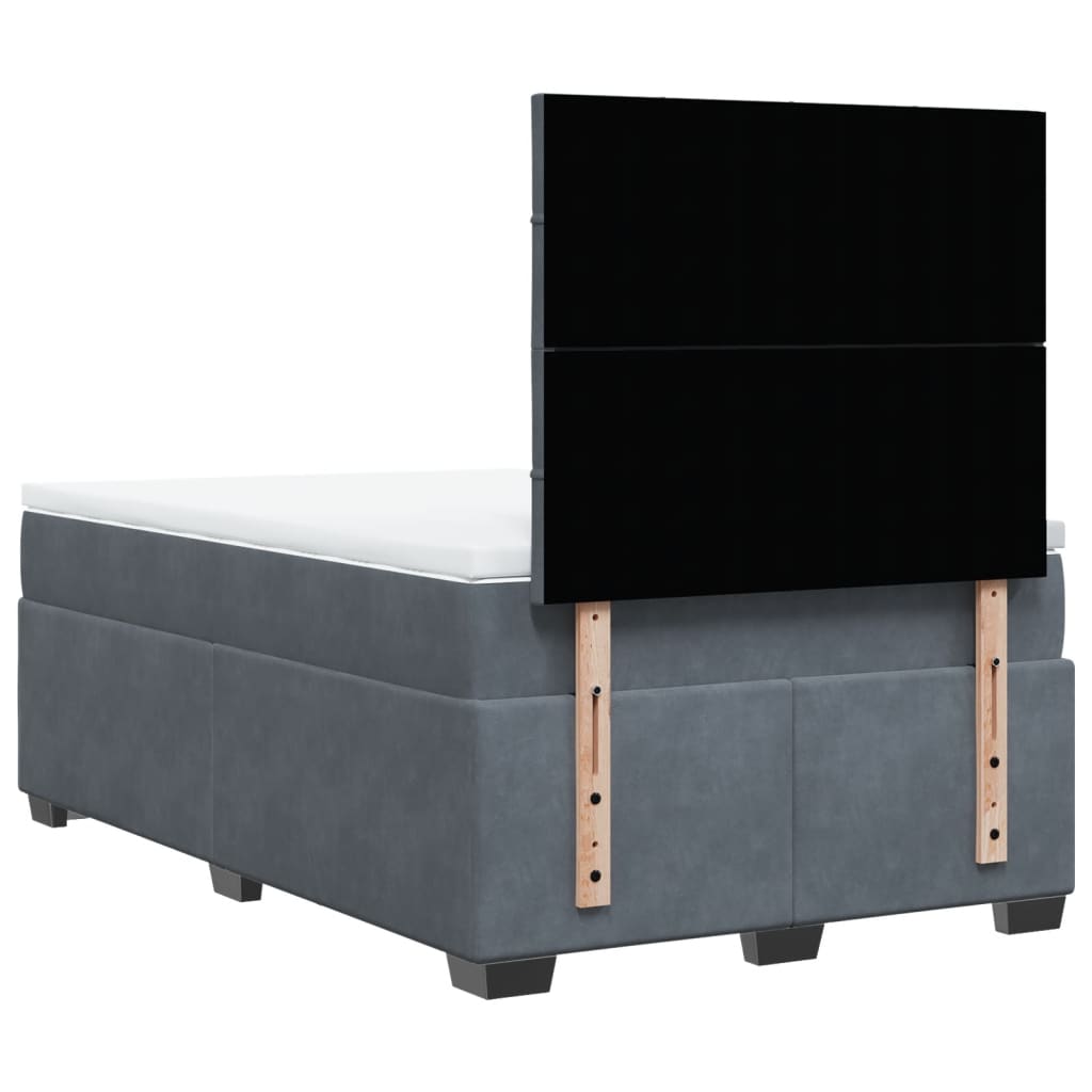 Sommier à lattes de lit et matelas Gris foncé 120x200cm Velours - XIOS