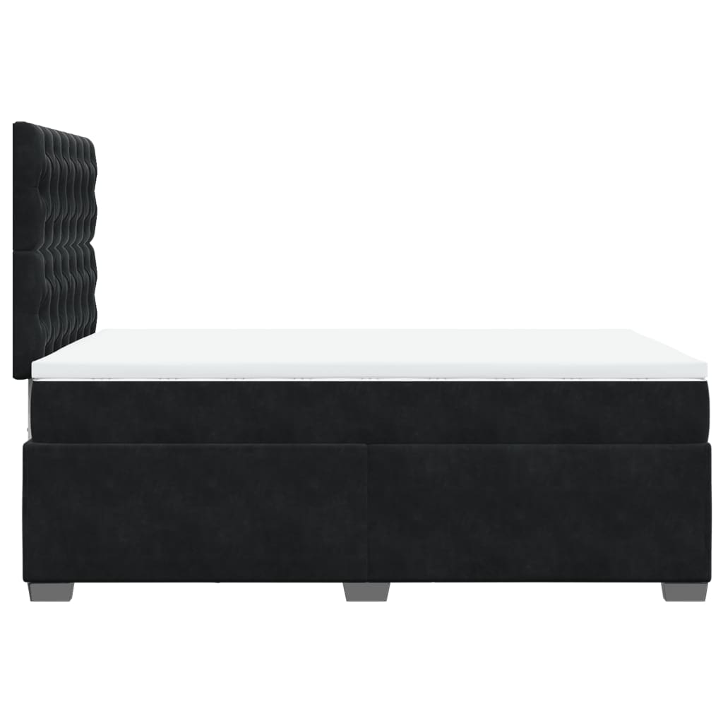 Sommier à lattes de lit avec matelas Noir 120x200 cm Velours - XIOS