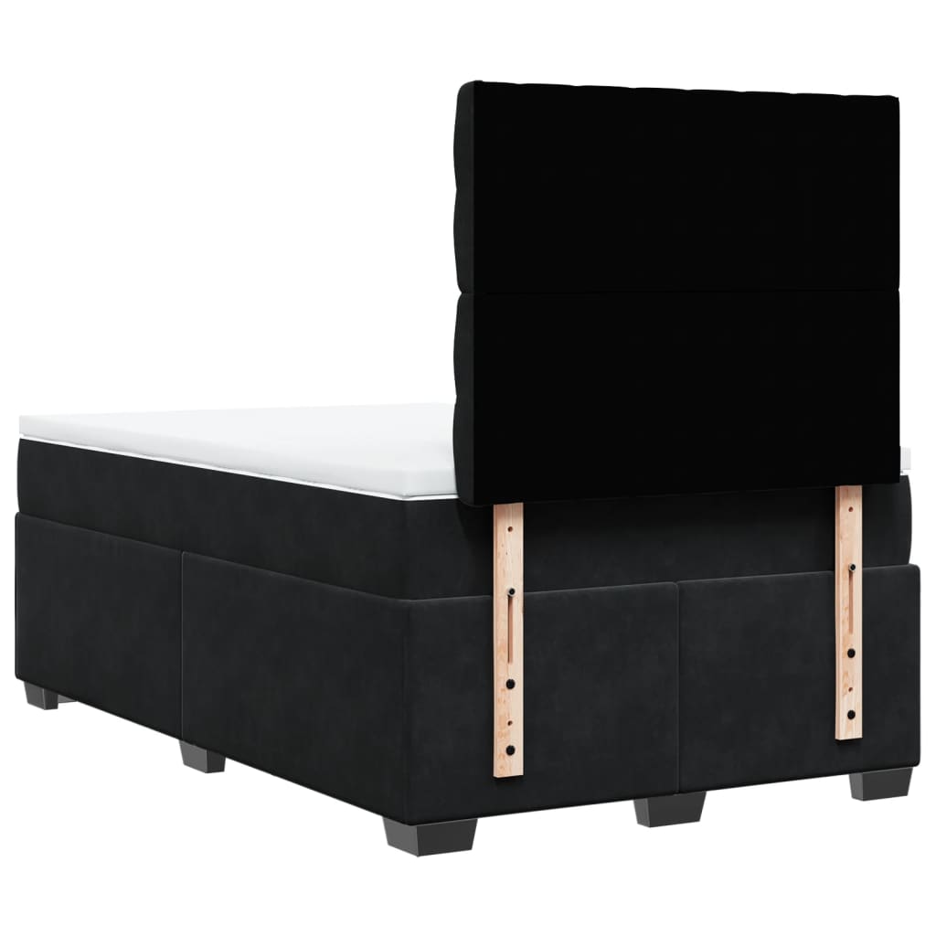Sommier à lattes de lit avec matelas Noir 120x200 cm Velours - XIOS