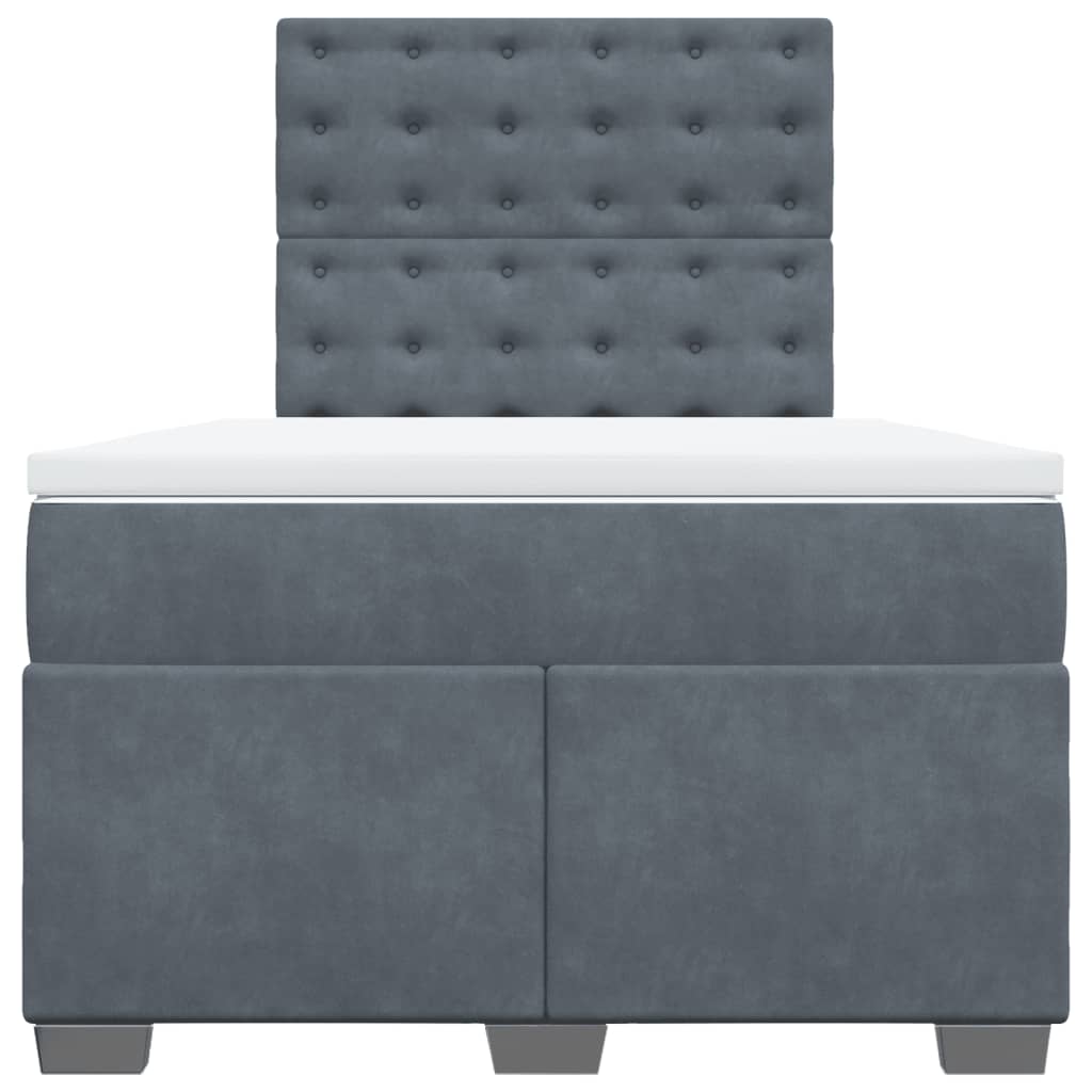 Sommier à lattes de lit et matelas Gris foncé 120x200cm Velours - XIOS