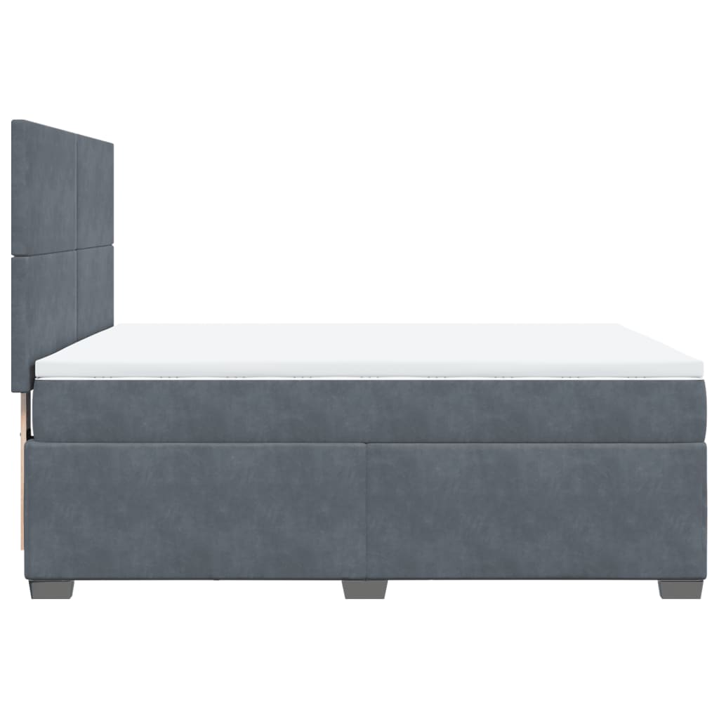 Sommier à lattes de lit et matelas Gris foncé 140x190cm Velours - XIOS