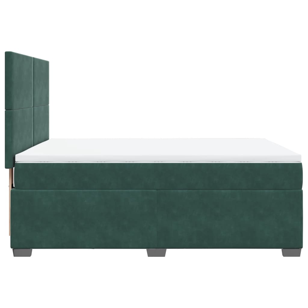 Sommier à lattes de lit et matelas Vert foncé 140x190cm Velours - XIOS