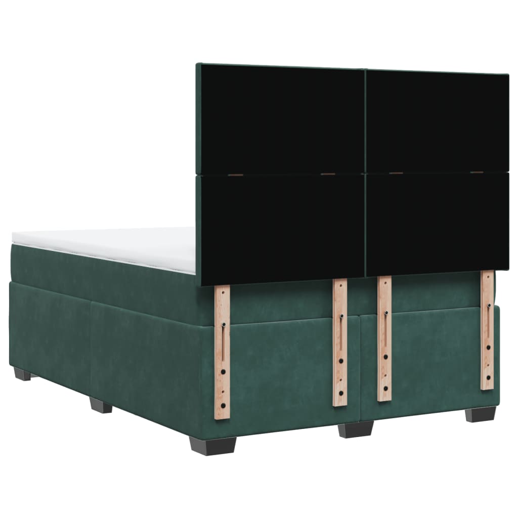 Sommier à lattes de lit et matelas Vert foncé 140x190cm Velours - XIOS