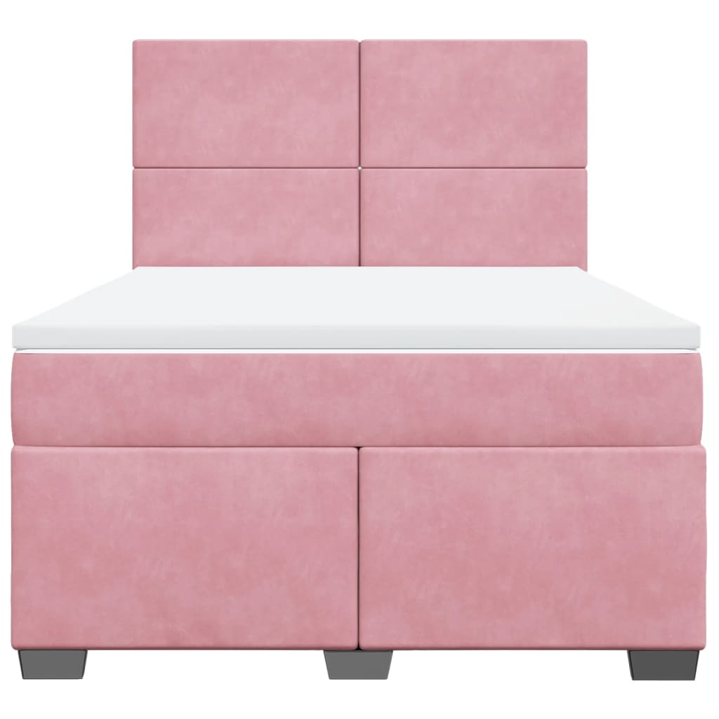 Sommier à lattes de lit avec matelas Rose 140x190 cm Velours - XIOS