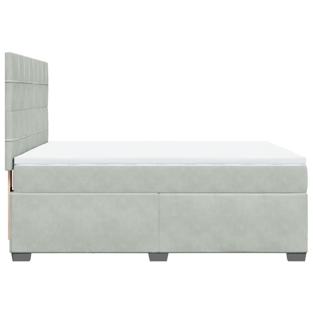Sommier à lattes de lit et matelas Gris clair 140x190cm Velours - XIOS